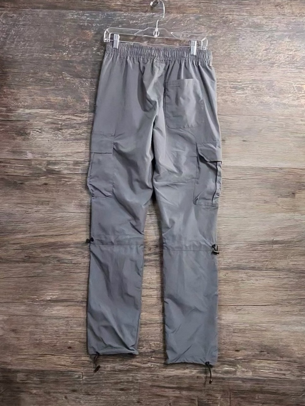 By State Of Crew Men's Gray Cargo Pants with Elastic Waist and Adjustable Ankles